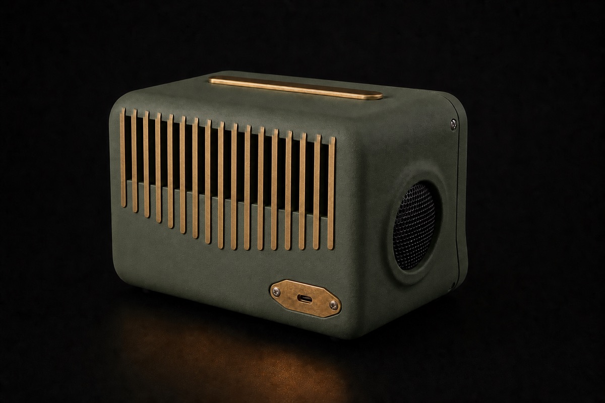 Rear brass grille and speaker